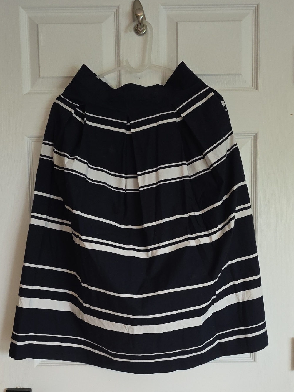 Ann Taylor Striped A-Line Midi Skirt